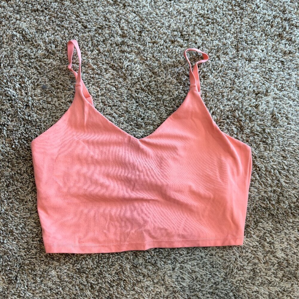 Athleta Elation V-Neck neon orange tank
